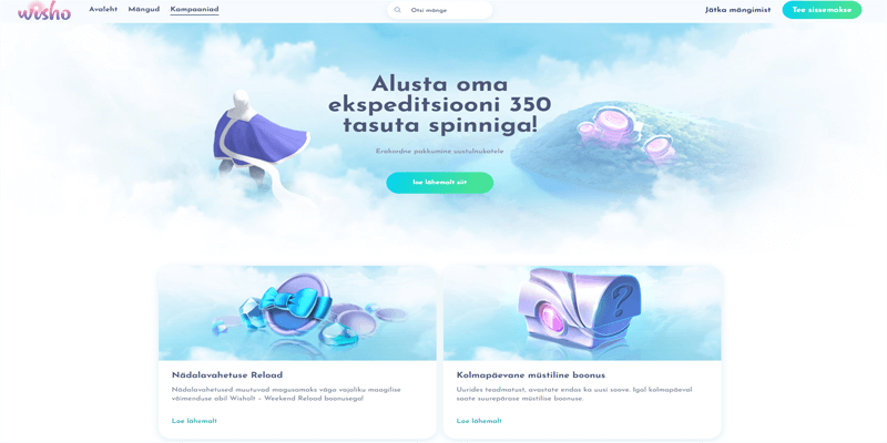 wisho kasiino tasuta spinnid