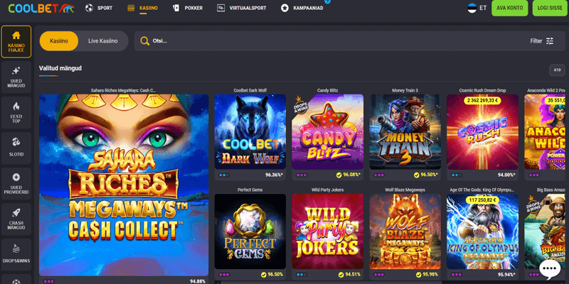 coolbet kasiino avaleht