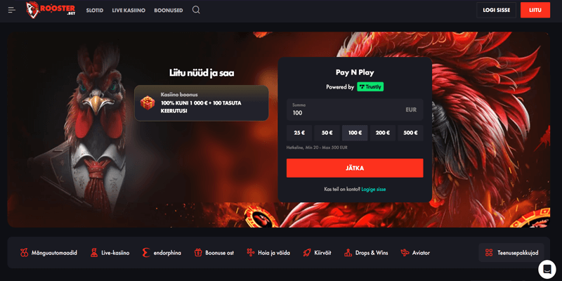 rooster bet kasiino avaleht